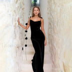 Floral Spaghetti Strap Backless Hip Wrap Mermaid Maxi Dress
