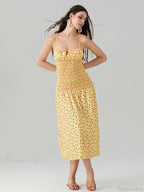 Floral Strawberry Camis Backless Tied Front Floral Dress
