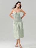Floral Strawberry Camis Backless Tied Front Floral Dress