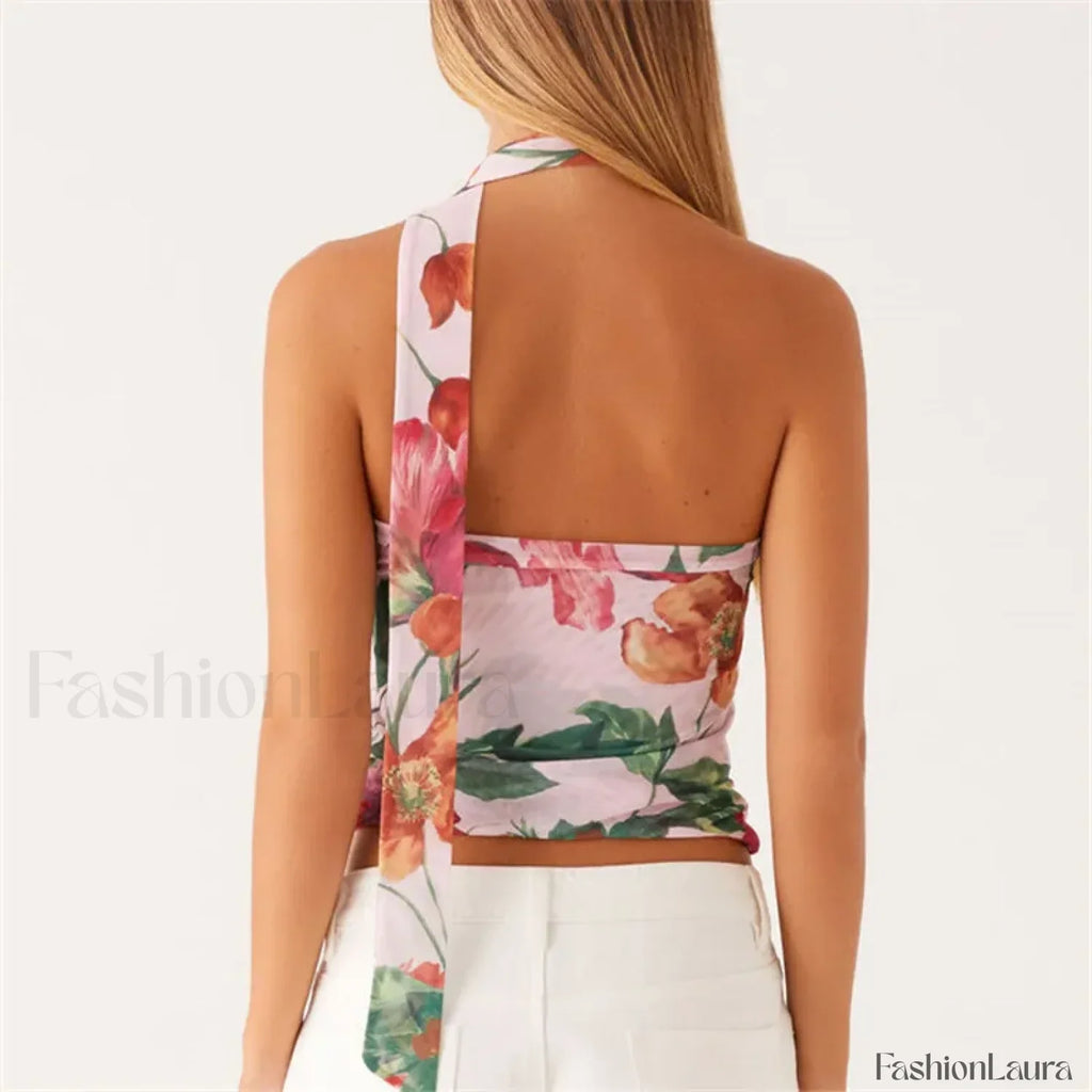 Floral Tube Strapless Crop Top