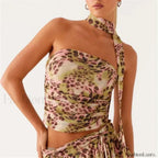 Floral Tube Strapless Crop Top