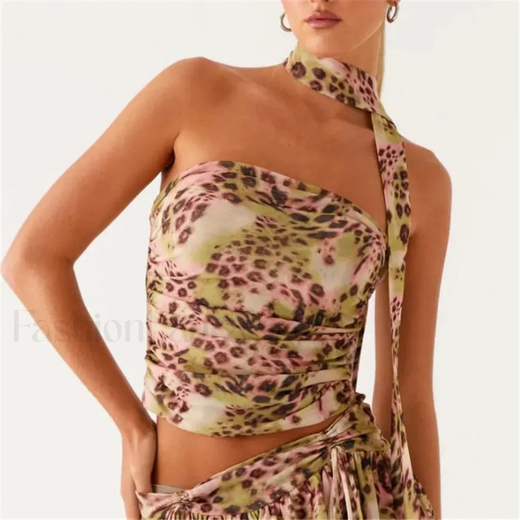 Floral Tube Strapless Crop Top