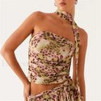 Floral Tube Strapless Crop Top