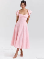 Floral Waist Wrap A-line Vacation Dress