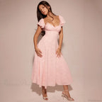 Floral Waist Wrap A-line Vacation Dress