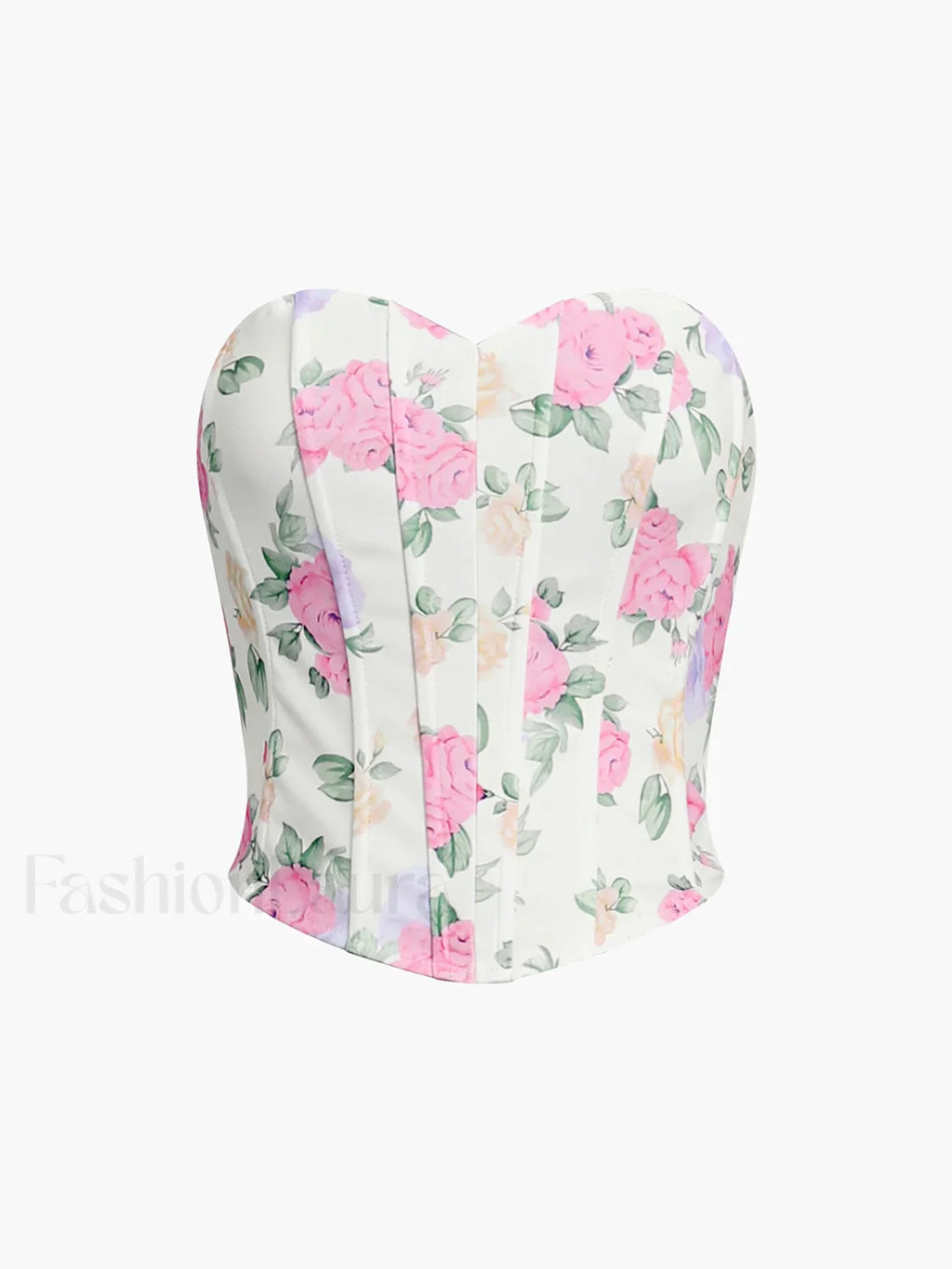 Flower Heart Shaped Neckline Corset