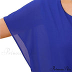 for Chiffon Blouse Casual T-Shirt Top Brief Arm Women
