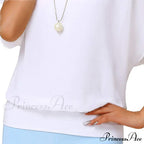 for Chiffon Blouse Casual T-Shirt Top Brief Arm Women