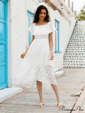 for Shoulder Lace Color Long Off Gown Solid Women