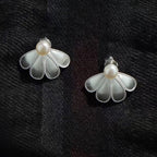 Full Blossom Luster Pearl Brushed Petal Studs