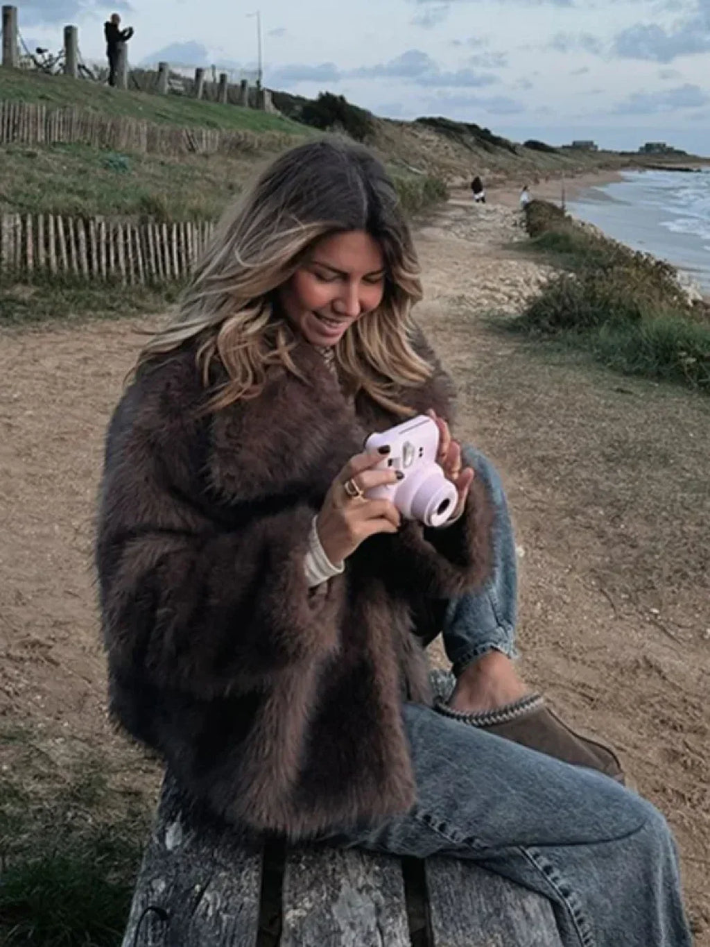 Fox Solid Fluffy Short Coat
