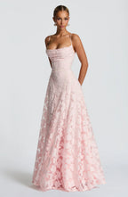 The Clara — Lace Maxi Dress with Open Back