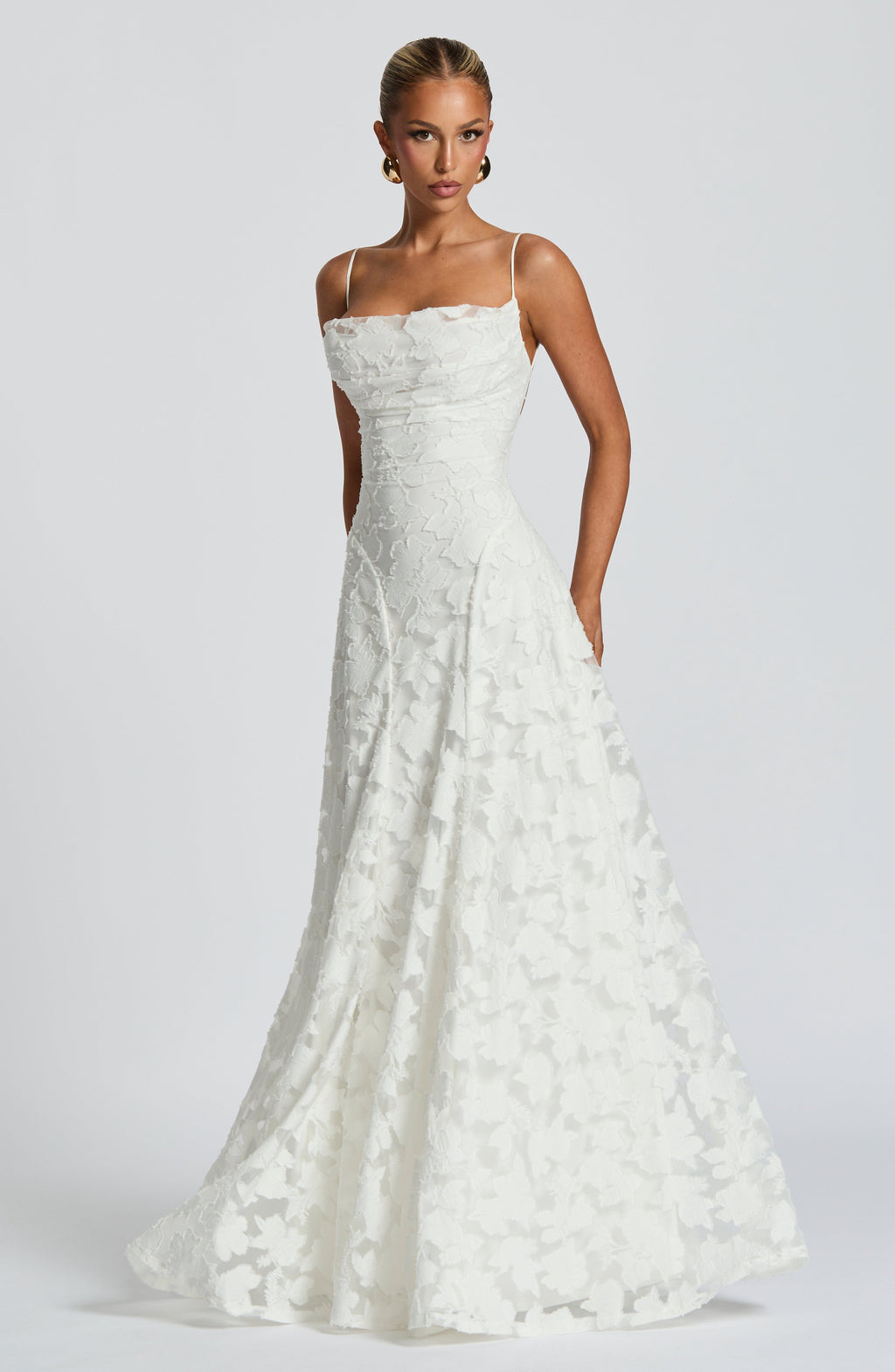 The Clara — Lace Maxi Dress with Open Back