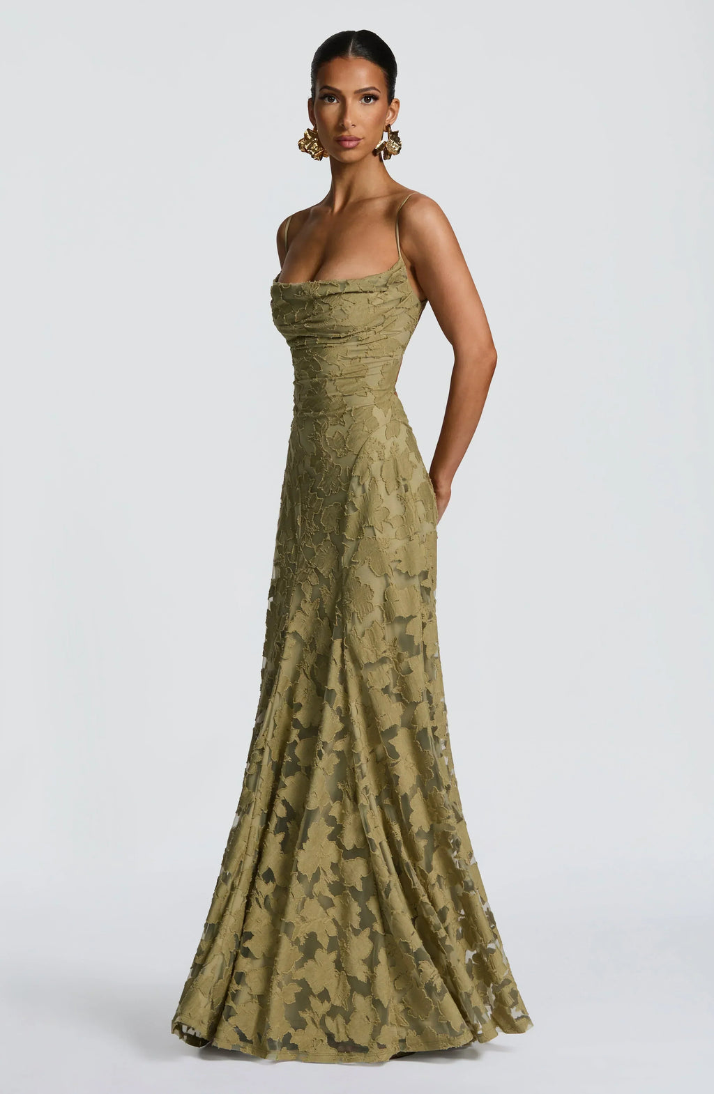 The Clara — Lace Maxi Dress with Open Back
