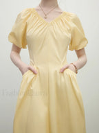 French Waist-Slim Midi Dress