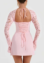 Olivia Elegant Tie - Back Mini Dress