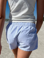 Front Button Plaid Lounge Short