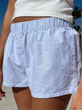 Front Button Plaid Lounge Short