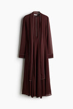 Leila Aesthetic Chiffon Midi Dress with Rivets Chic Silhouette Collection
