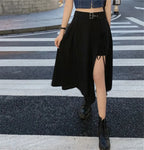 Gathered Patchwork Pleated Skirt