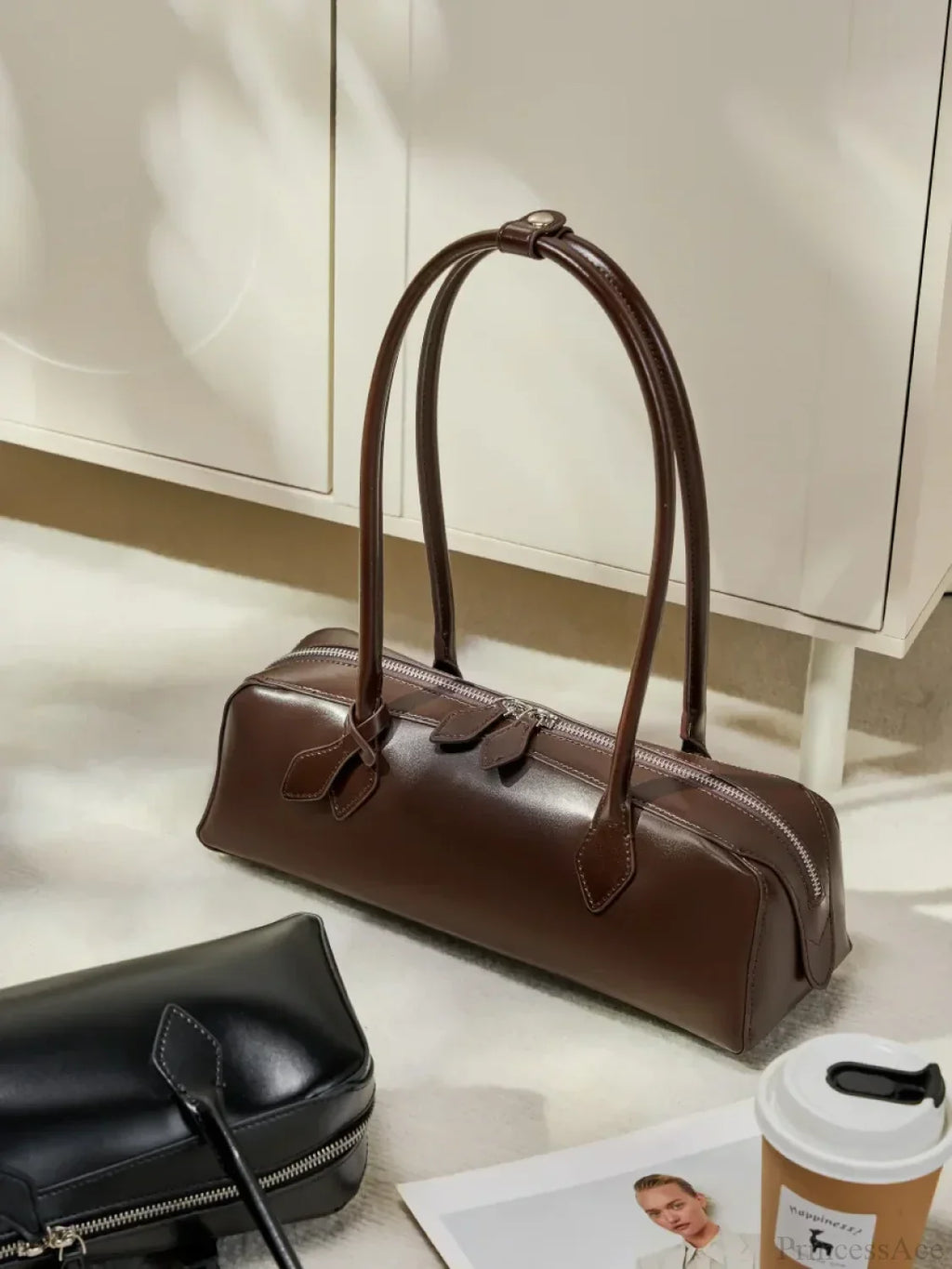 Genuine Leather Women's Shoulder Wristlet