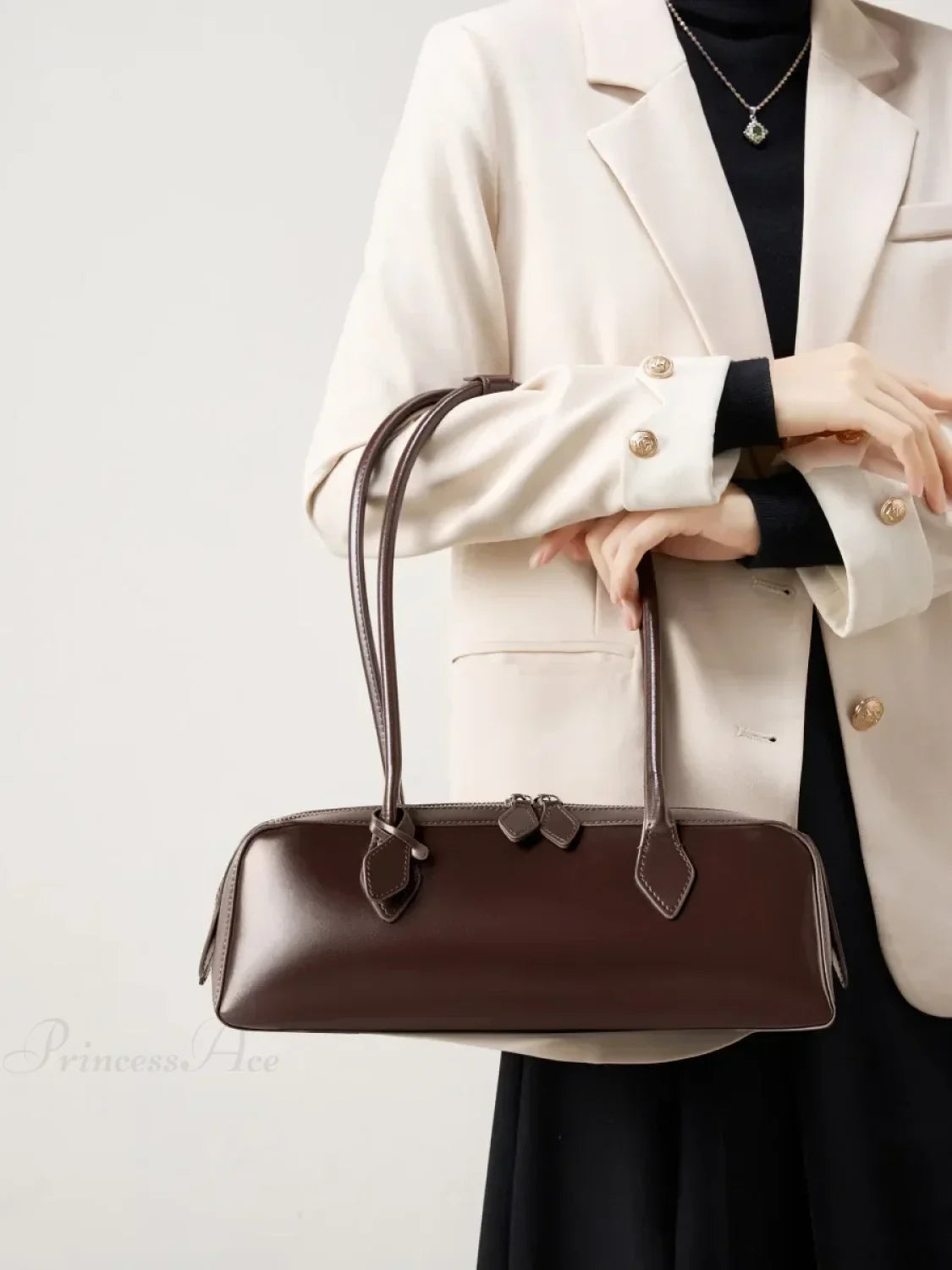 Genuine Leather Women's Shoulder Wristlet