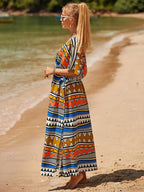 Geometry Lace Up Bikini Cover Up