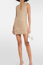 | Mini Tweed Dress with Embellishment