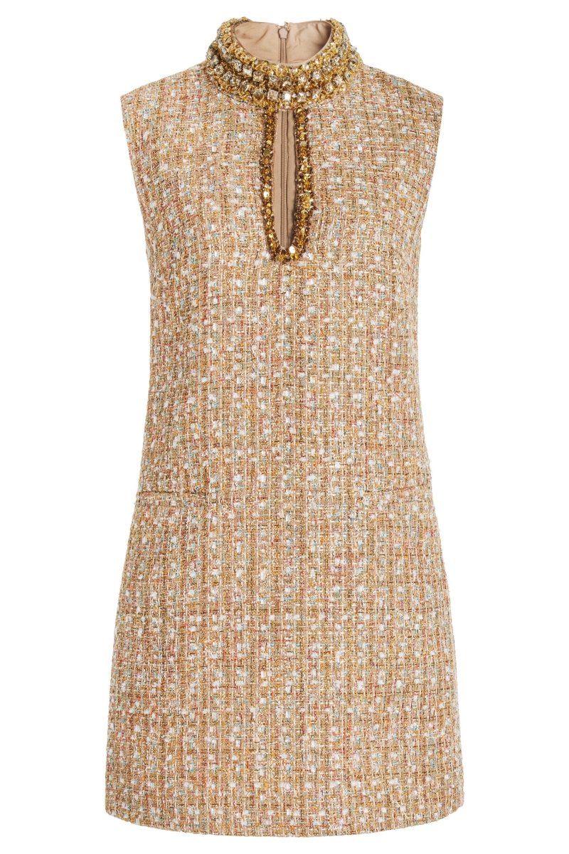 | Mini Tweed Dress with Embellishment