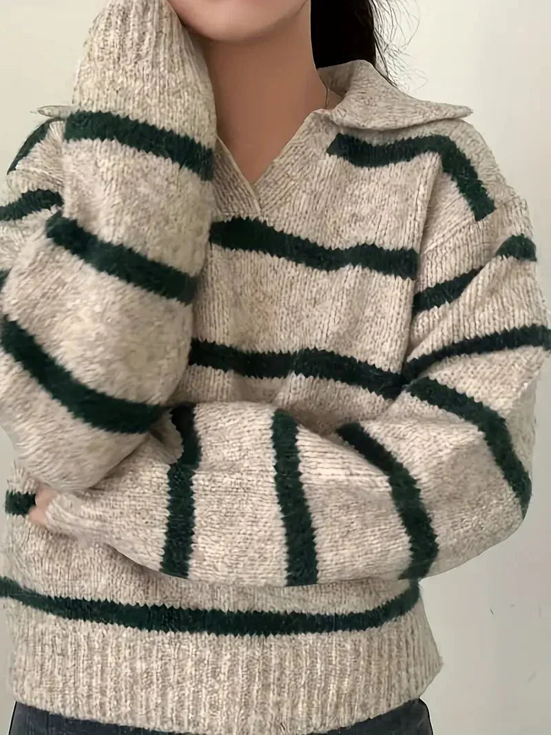 | V-neck knitted sweater