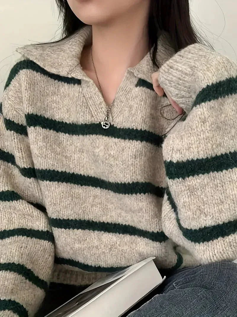 | V-neck knitted sweater