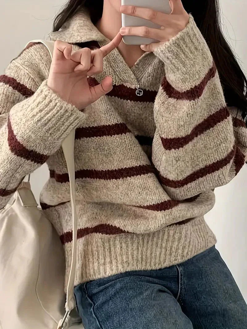 | V-neck knitted sweater