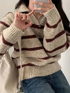 | V-neck knitted sweater