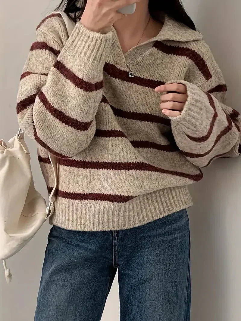 | V-neck knitted sweater