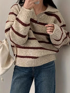 | V-neck knitted sweater