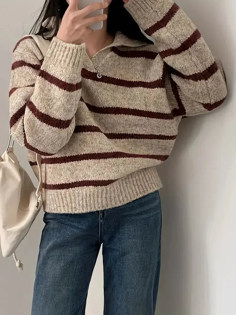 | V-neck knitted sweater