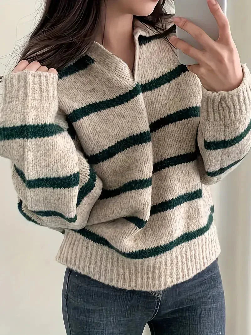 | V-neck knitted sweater