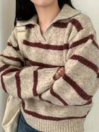 | V-neck knitted sweater