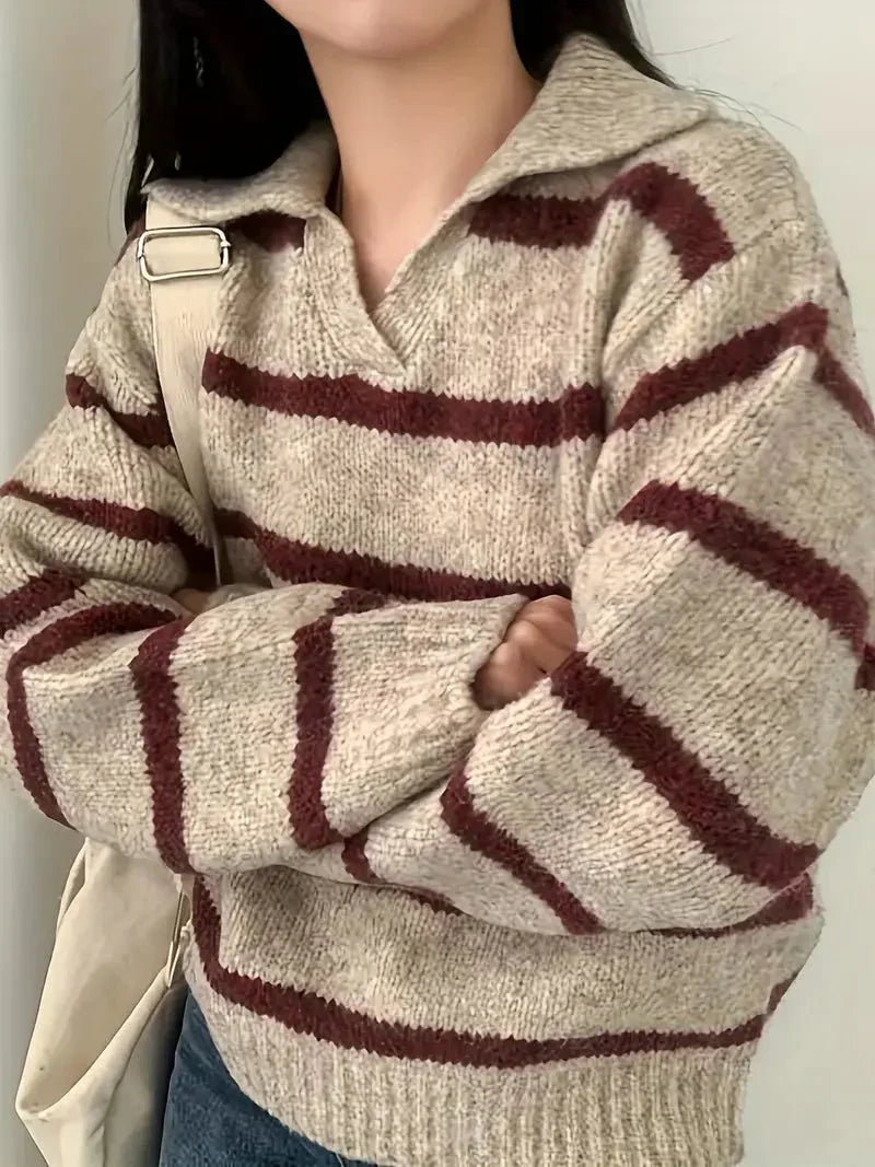| V-neck knitted sweater