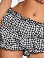 Gingham Frill Hem Bloomer Short