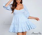 Girly Vibes Stylish Gingham Babydoll Dress