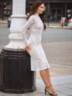 Giulia High Collar Lace Midi Dress