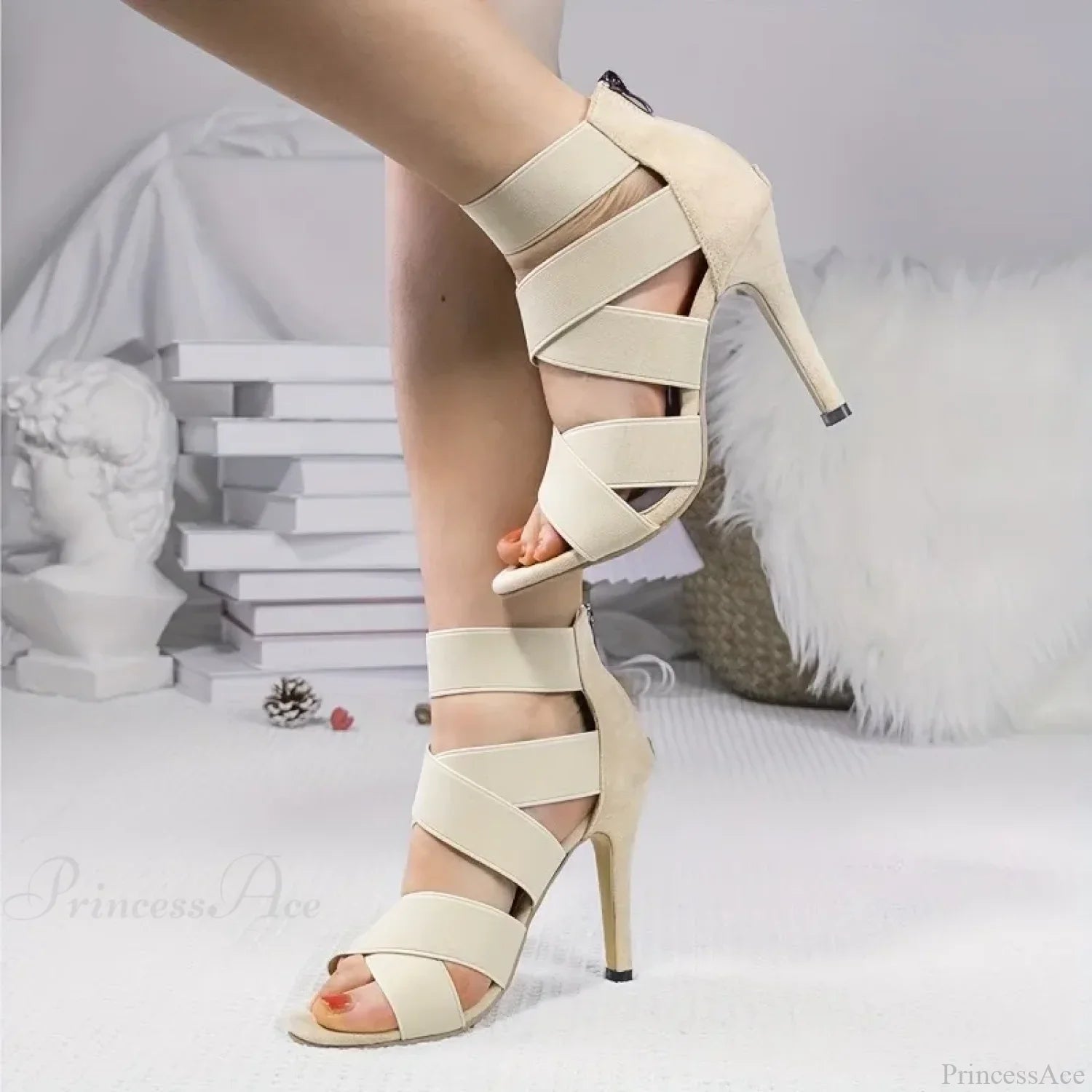 Gladiator Open ToesBuckle Strap Party Wedding High Heels Designer High Heel
