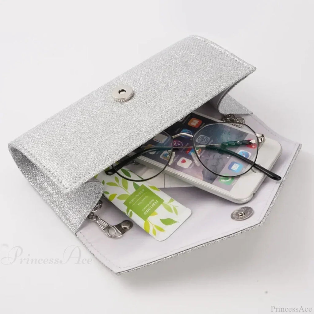 Glitter Envelope Evening Clutch Women's Day Wedding Party Crossbody Bag