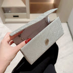 Glitter Silver Envelope Clutch Wristlet