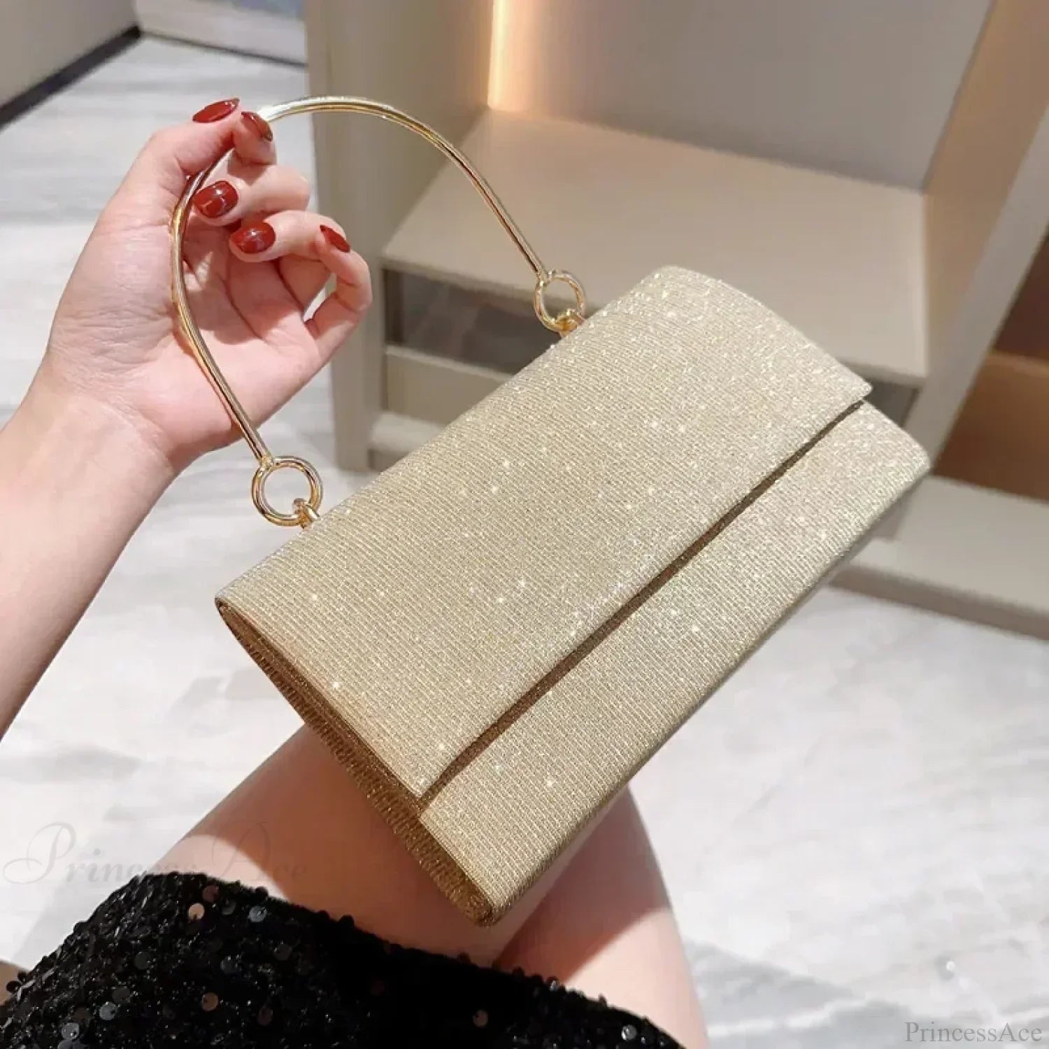 Glitter Wedding Clutch Shoulder Bag for Women