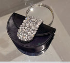 Glittering Crystal Satin Evening Clutch Wedding Purse