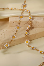 Daisy Alloy Choker Necklace with Adjustable Chain