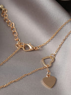 Heart Lariat Necklace with Patchwork Design