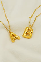 Gold A-Shape Alloy Pendant Necklace